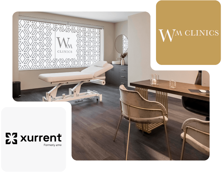 WM Clinics Logo, Clinic and Xurrent logo